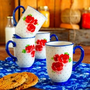 SALE New Pioneer Woman Heritage Floral Set of 4 Mugs